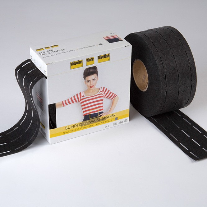 Vlieseline Black Perforated Tape 7 cm Bundfix 10/25/25/10 - Maison Klem